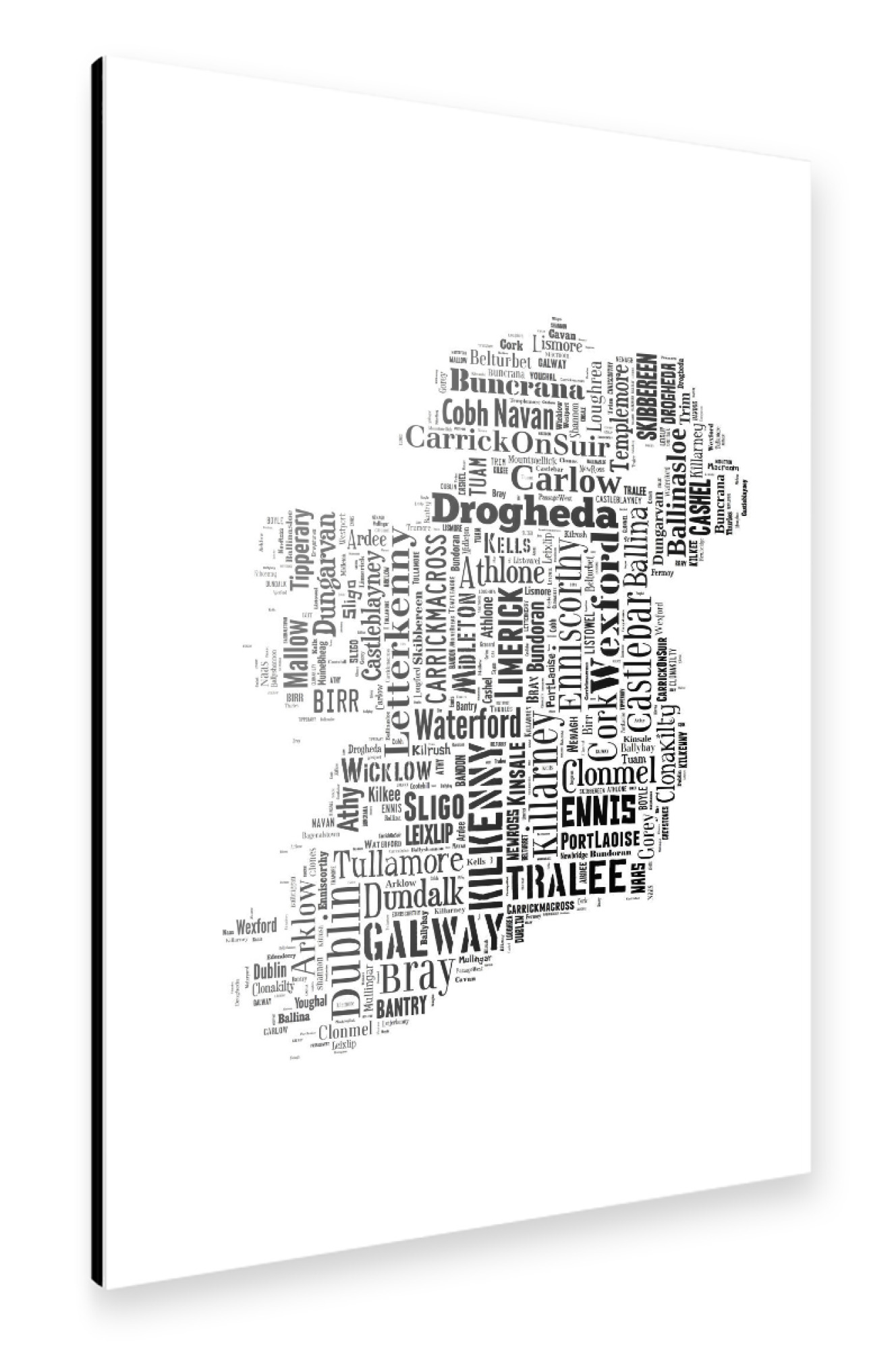 Alu-Dibond "Ireland Map Black 2" 75x50 cm artboxONE