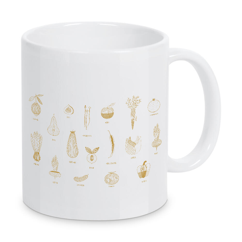 Tasse "Fruits and vegetables beige" artboxONE - Floral,Essen & Trinken,Essen & Trinken / Obst & Gemüse