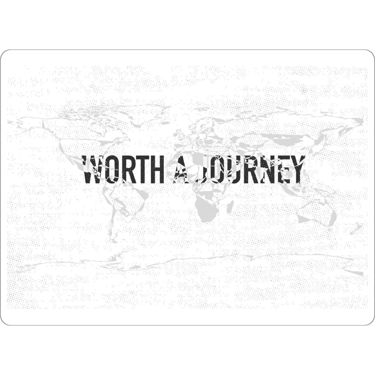 Tischset "Worth a journey" artboxONE - Typografie,Reise,Schwarzweiß,Weltkarten,Kartografie