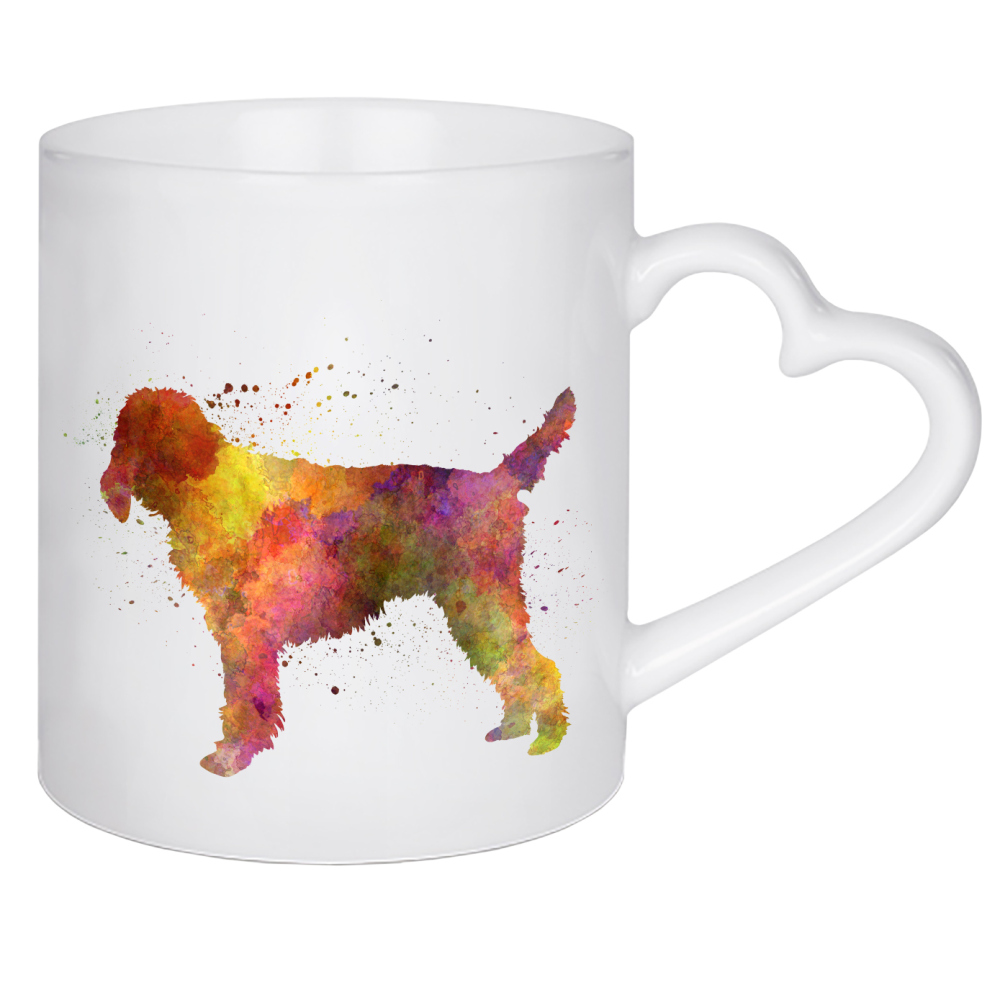 Herztasse "Medium Griffon Vendeen dog" artboxONE - Tiere,Abstrakt - Dog,Pet,Animal,Mammal,Watercolor,Illustration,Abstract,Abstrakt,Hund,Bunt,Colorful