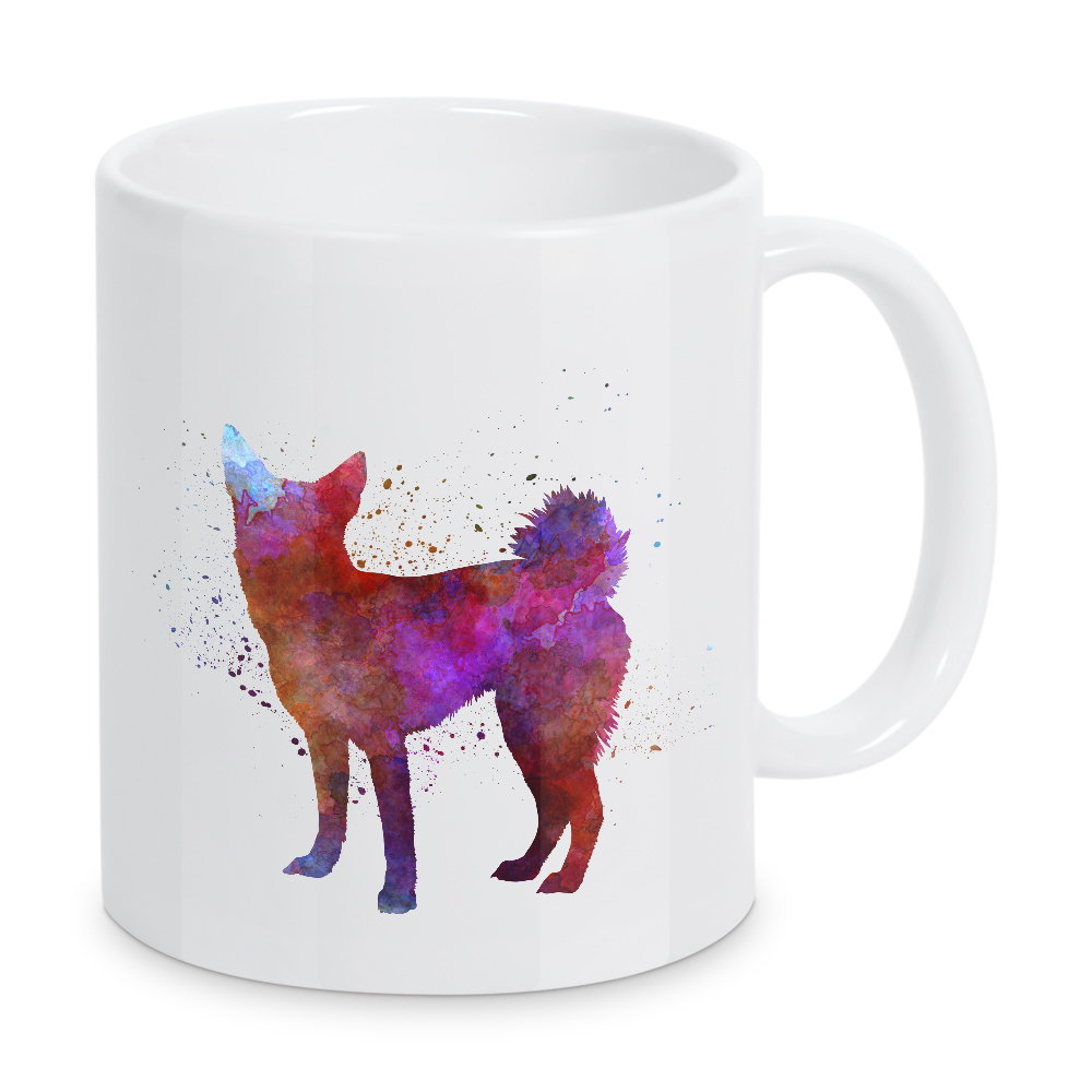 Tasse "Norrbottenspitz in watercolor" artboxONE - Tiere,Abstrakt - Dog,Dogs,Pet,Animal,Mammal,Watercolor,Dog poster,Illustration,Abstract