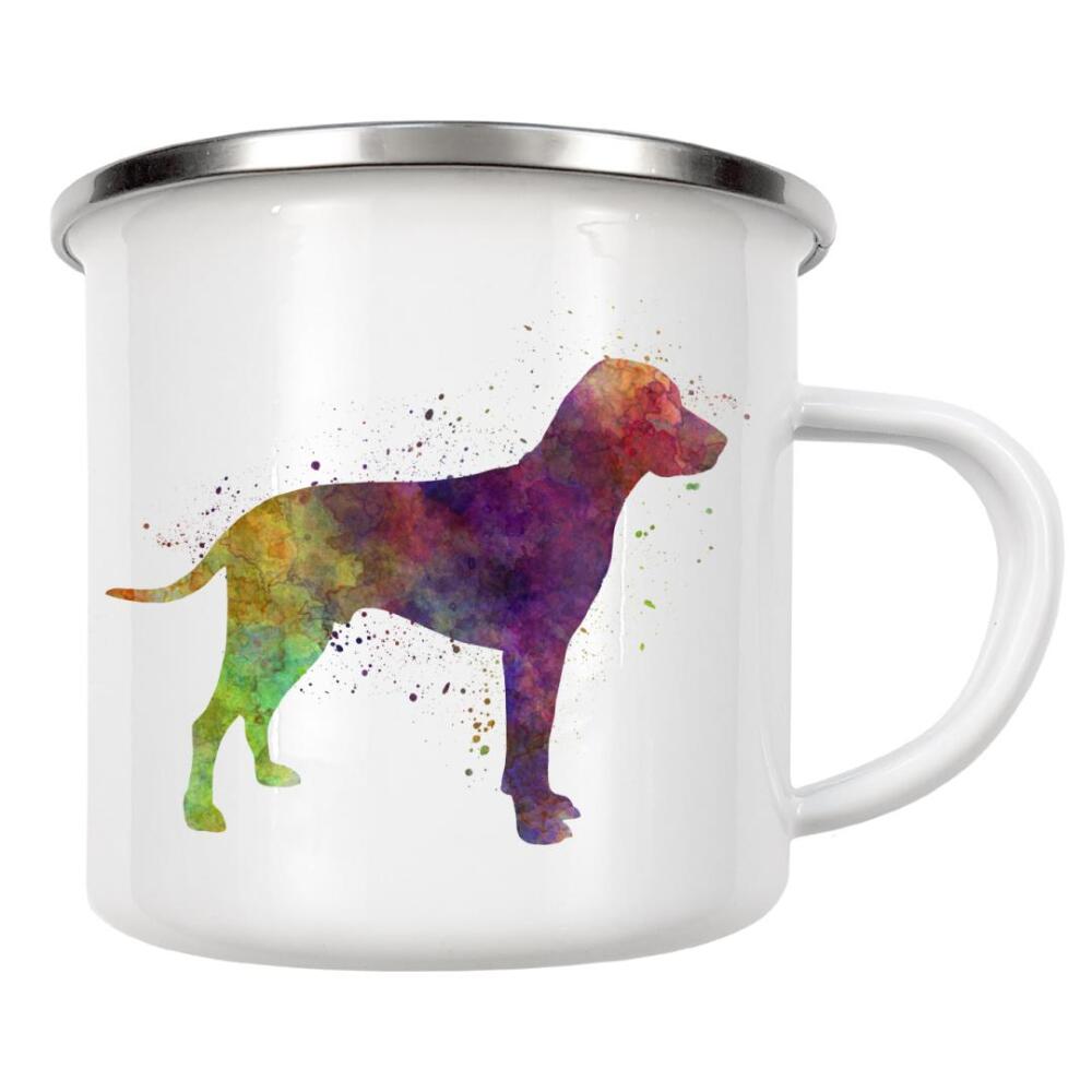 Emaille Tasse "Old Danish Pointer in watercolor" artboxONE - Tiere,Abstrakt - Dog,Dogs,Pet,Animal,Mammal,Watercolor,Dog poster,Illustration,Abstract