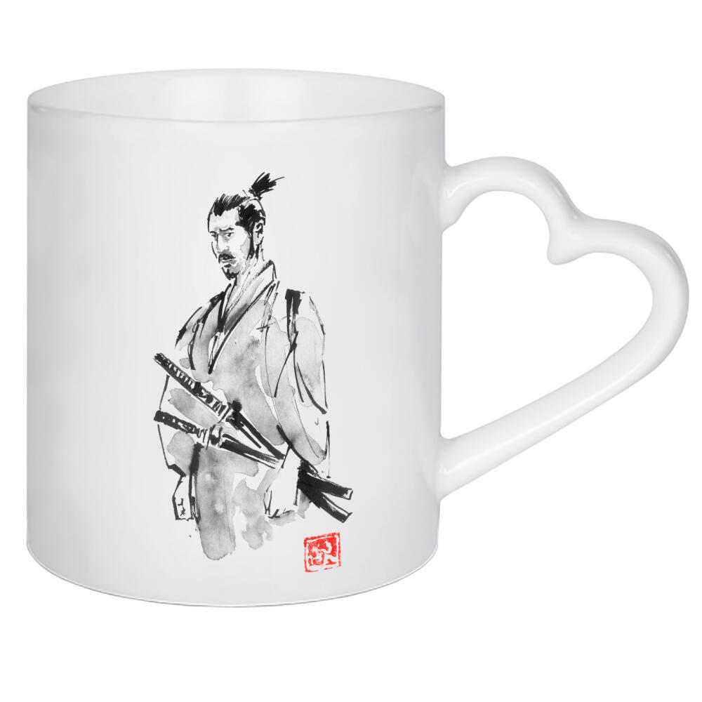 Herztasse "Disappointed samurai" artboxONE - Menschen,Schwarzweiß,Reise / Asien,Männer