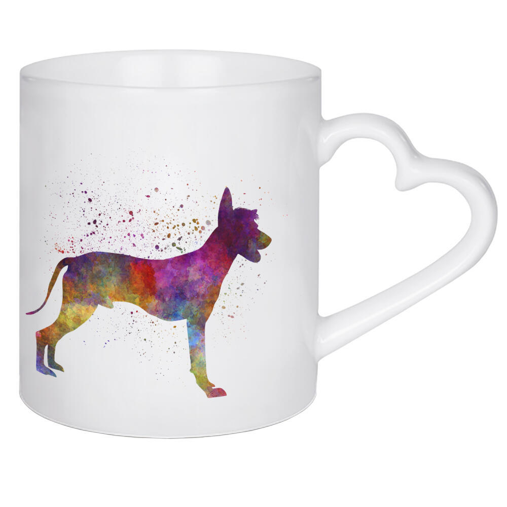 Herztasse "Peruvian Hairless Dog" artboxONE - Tiere,Abstrakt - Dog,Dogs,Pet,Animal,Mammal,Watercolor,Dog poster,Illustration,Abstract