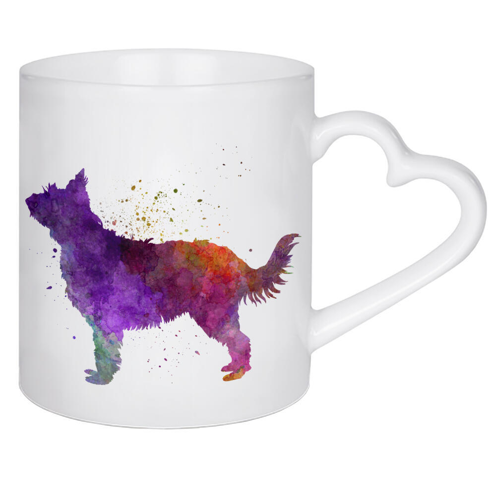 Herztasse "Picardy Sheepdog" artboxONE - Tiere,Abstrakt - Dog,Dogs,Pet,Animal,Mammal,Watercolor,Dog poster,Illustration,Abstract