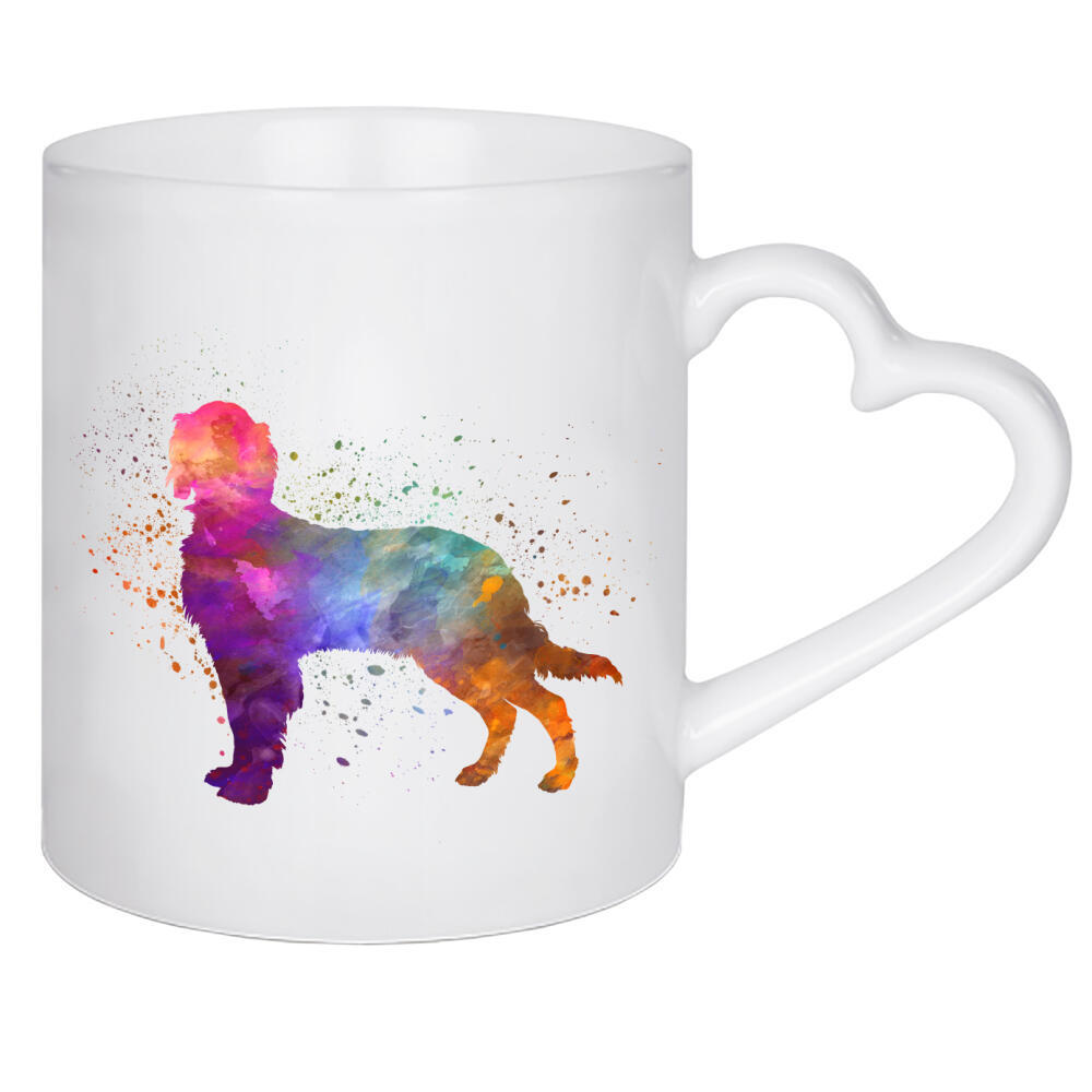 Herztasse "Picardy Spaniel" artboxONE - Tiere,Abstrakt - Dog,Dogs,Pet,Animal,Mammal,Watercolor,Dog poster,Illustration,Abstract,Hund,Tier
