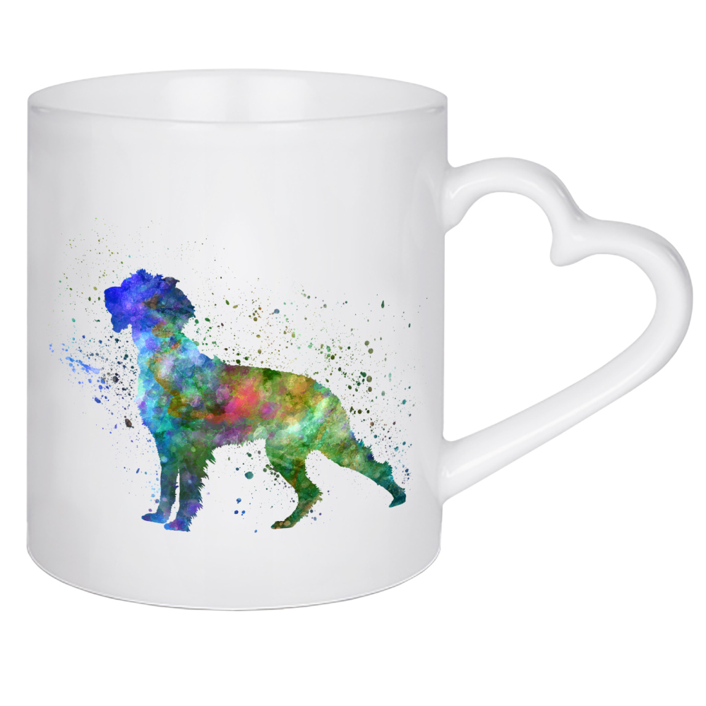 Herztasse "Pont Audemer Spaniel" artboxONE - Tiere,Abstrakt - Dog,Dogs,Pet,Animal,Mammal,Watercolor,Dog poster,Illustration,Abstract