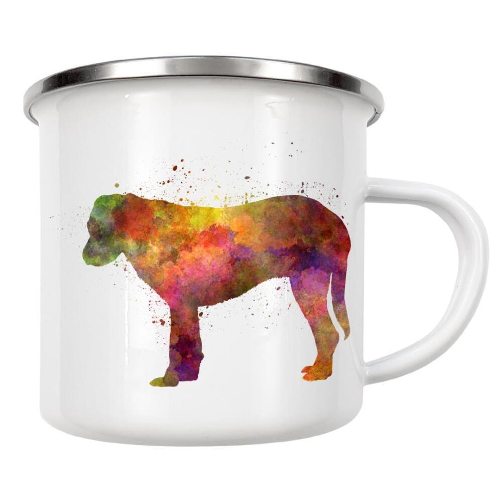 Emaille Tasse "Rafeiro of Alentejo in watercolor" artboxONE - Tiere,Abstrakt - Dog,Dogs,Pet,Animal,Mammal,Watercolor,Dog poster,Illustration,Abstract