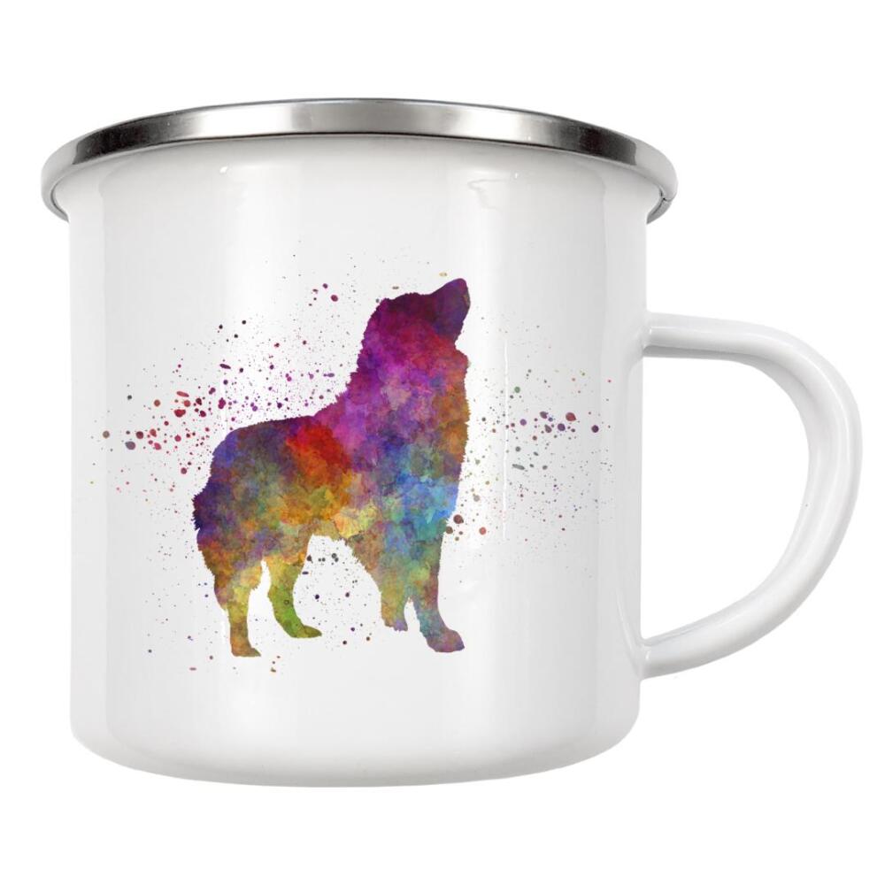 Emaille Tasse "Romanian Carpathian Shepherd" artboxONE - Tiere,Abstrakt - Dog,Pet,Animal,Mammal,Watercolor,Abstract,Hund