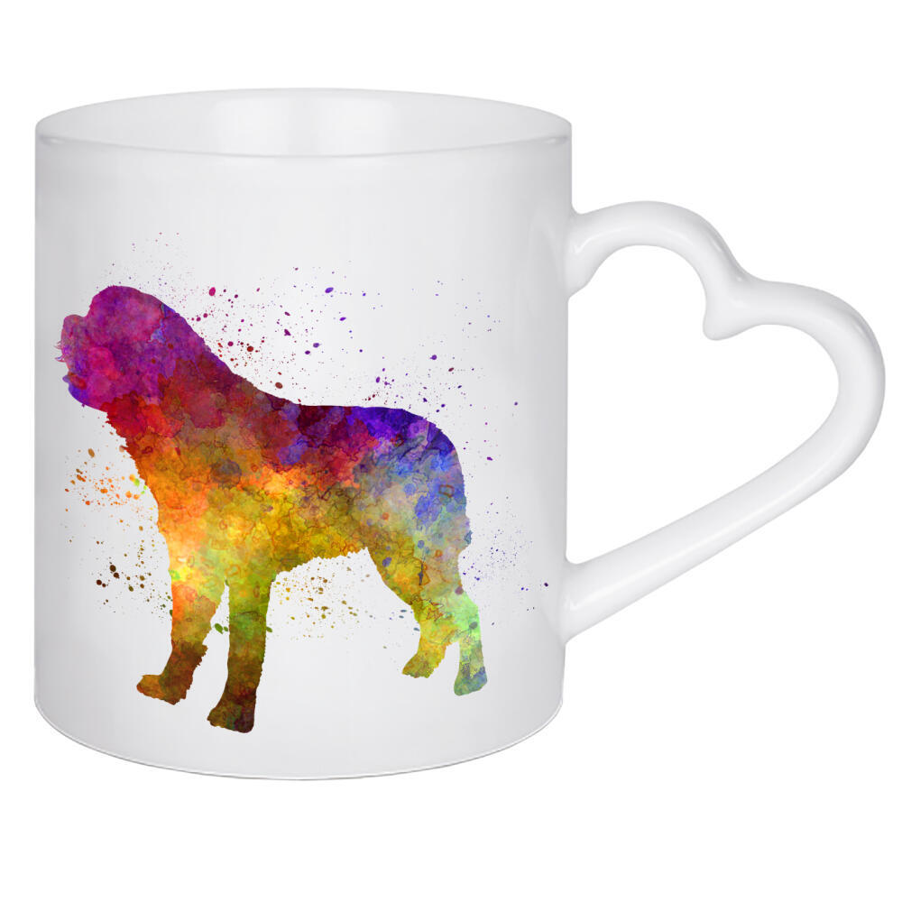 Herztasse "Saint Bernard in watercolor" artboxONE - Tiere,Abstrakt - Dog,Dogs,Pet,Animal,Mammal,Watercolor,Dog poster,Illustration,Abstract