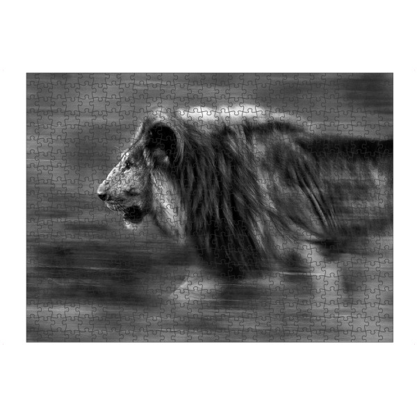 artboxONE Puzzle "Auf der Jagd" artboxONE - Tiere,Schwarzweiß,Reise / Afrika - - Bild