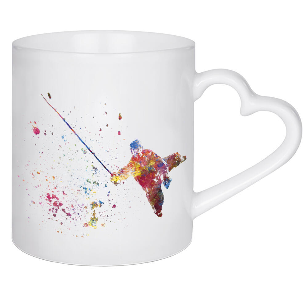 Herztasse "Ice hockey in watercolor-b" artboxONE - Abstrakt,Sport