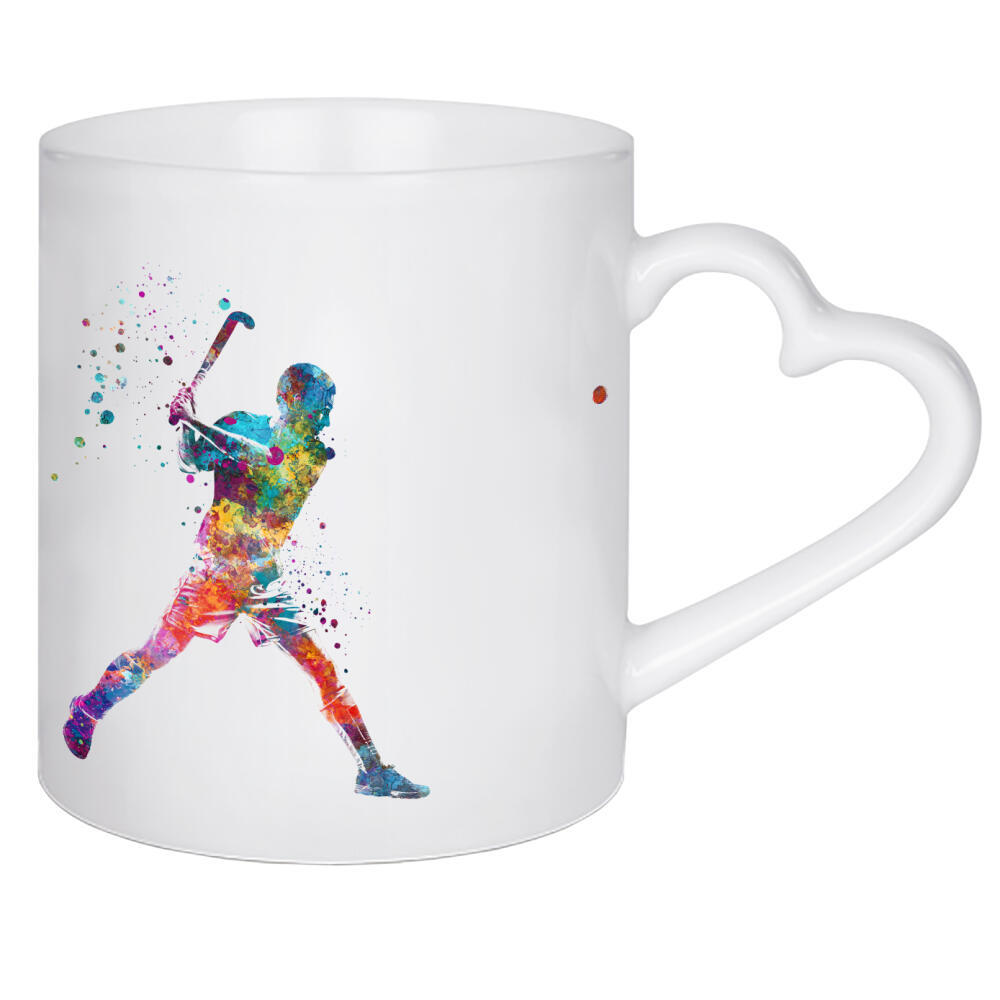 Herztasse "Field hockey in watercolor" artboxONE - Abstrakt,Sport