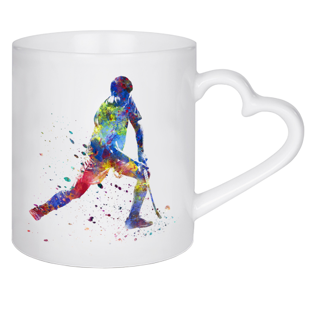 Herztasse "Field hockey in watercolor-b" artboxONE - Abstrakt,Sport