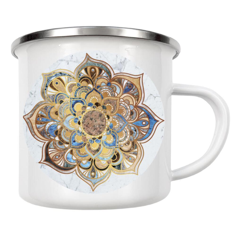 Emaille Tasse "Mandala fancy marble" artboxONE - Natur,Abstrakt