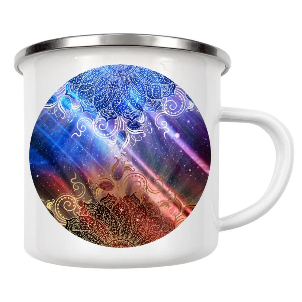 Emaille Tasse "Mandala Dual Universe" artboxONE - Abstrakt - Mandala,Vector,Yoga,Boho,Fancy,Arabic,Abstract,Nature,Tribal,Universe,Abstrakt
