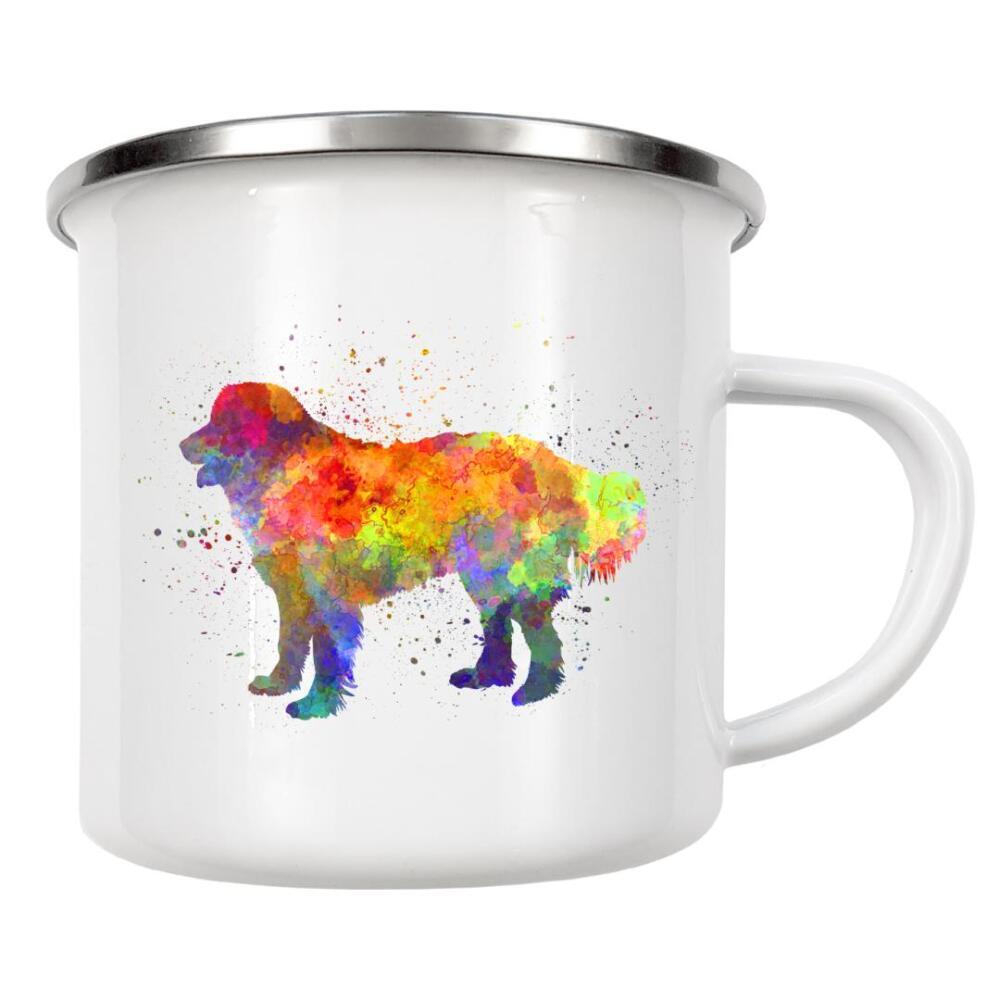 Emaille Tasse "Slovakian Chuvach in watercolor" artboxONE - Tiere,Abstrakt - Dog,Dogs,Pet,Animal,Mammal,Watercolor,Illustration,Abstract,Hund