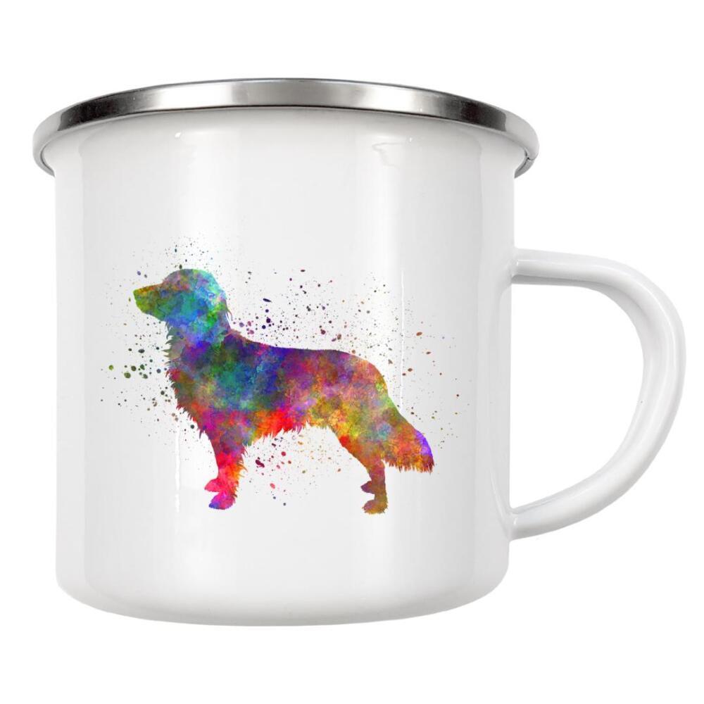 Emaille Tasse "Small Munsterlander in watercolor" artboxONE - Tiere,Abstrakt - Dog,Dogs,Pet,Animal,Mammal,Watercolor,Dog poster,Illustration,Abstract