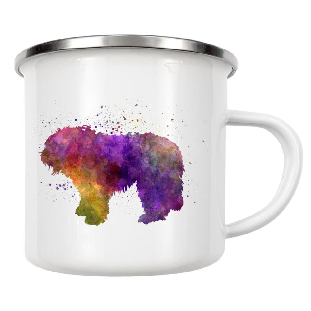 Emaille Tasse "South Russian Shepherd Dog" artboxONE - Tiere,Abstrakt - Dog,Pet,Animal,Mammal,Watercolor,Illustration,Abstract,Hund,Bunt,Colorful