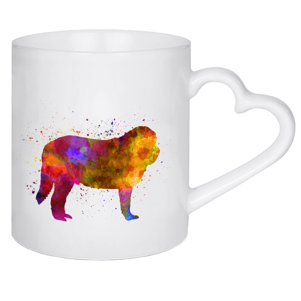 Herztasse "Spanish Mastiff in watercolor" artboxONE - Tiere,Abstrakt - Dog,Dogs,Pet,Animal,Mammal,Watercolor,Abstract,Hund,Bunt,Colorful