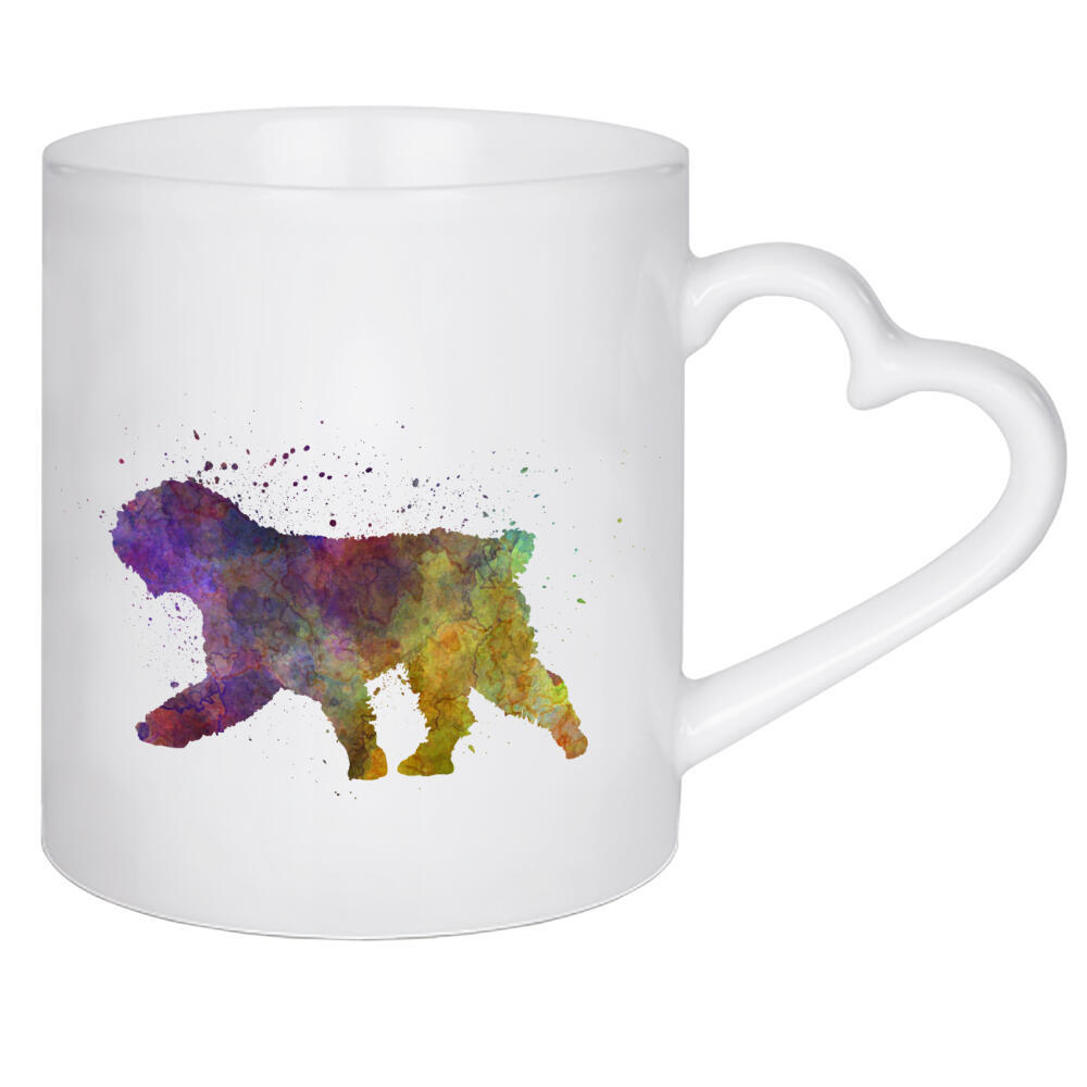 Herztasse "Spanish Water Dog in watercolor" artboxONE - Tiere,Abstrakt - Dog,Pet,Animal,Mammal,Watercolor,Abstract,Abstrakt,Bunt,Colorful,Tier,Hund