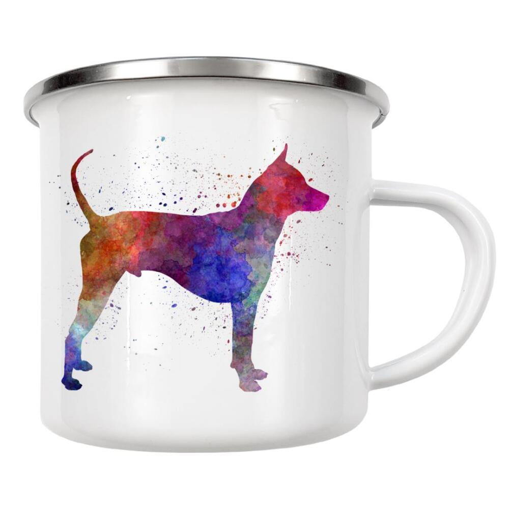 Emaille Tasse "Thai Ridgeback Dog in watercolor" artboxONE - Tiere,Abstrakt - Dog,Dogs,Pet,Animal,Mammal,Watercolor,Dog poster,Illustration,Abstract