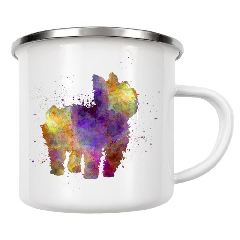 Emaille Tasse "Yorkshire Terrier" artboxONE - Tiere,Abstrakt - Dog,Pet,Animal,Mammal,Watercolor,Dog poster,Illustration,Abstract,Tier,Hund