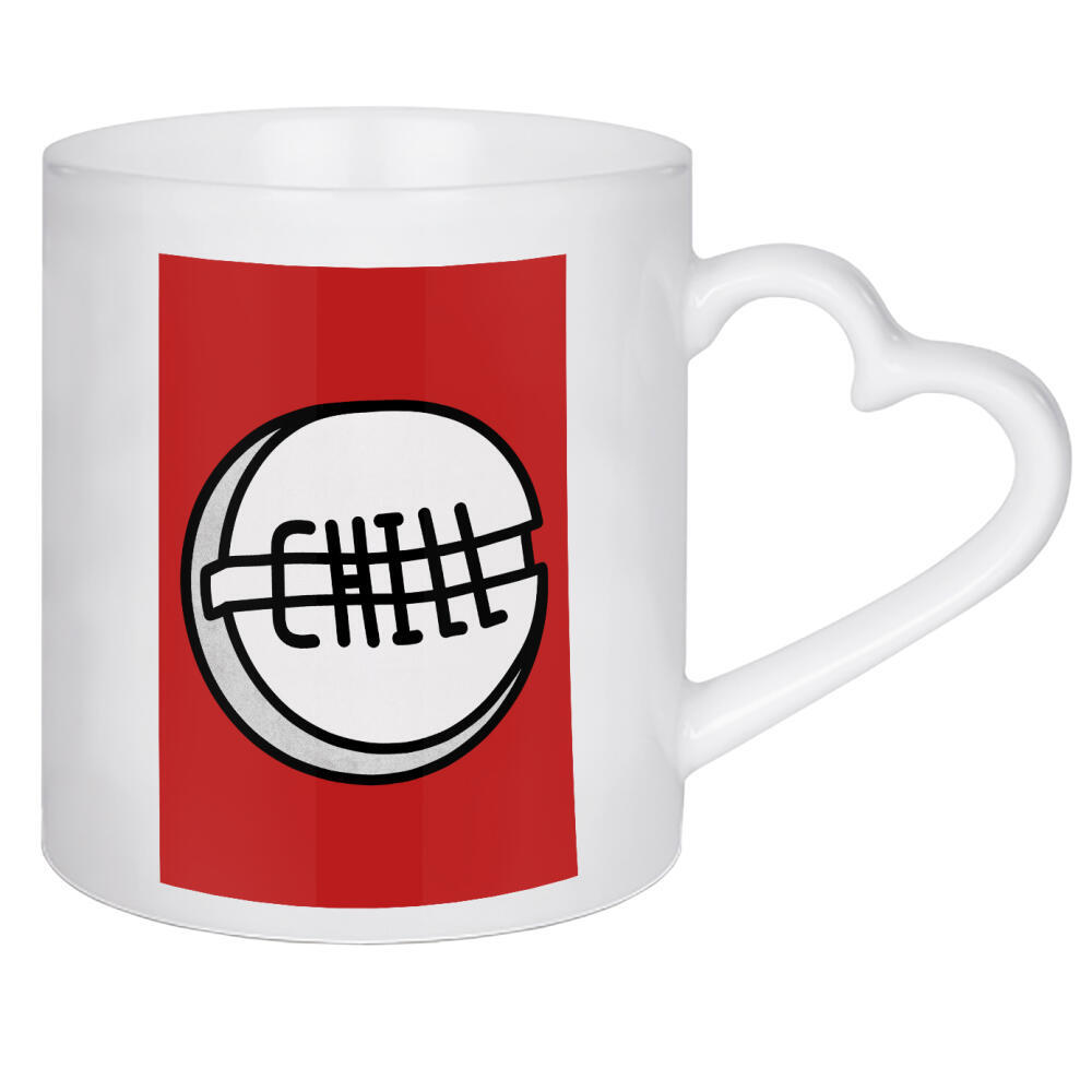 Herztasse "Chill Pill" artboxONE - Typografie - Pill,Netflix,Chill,Pop art,Minimal,Red