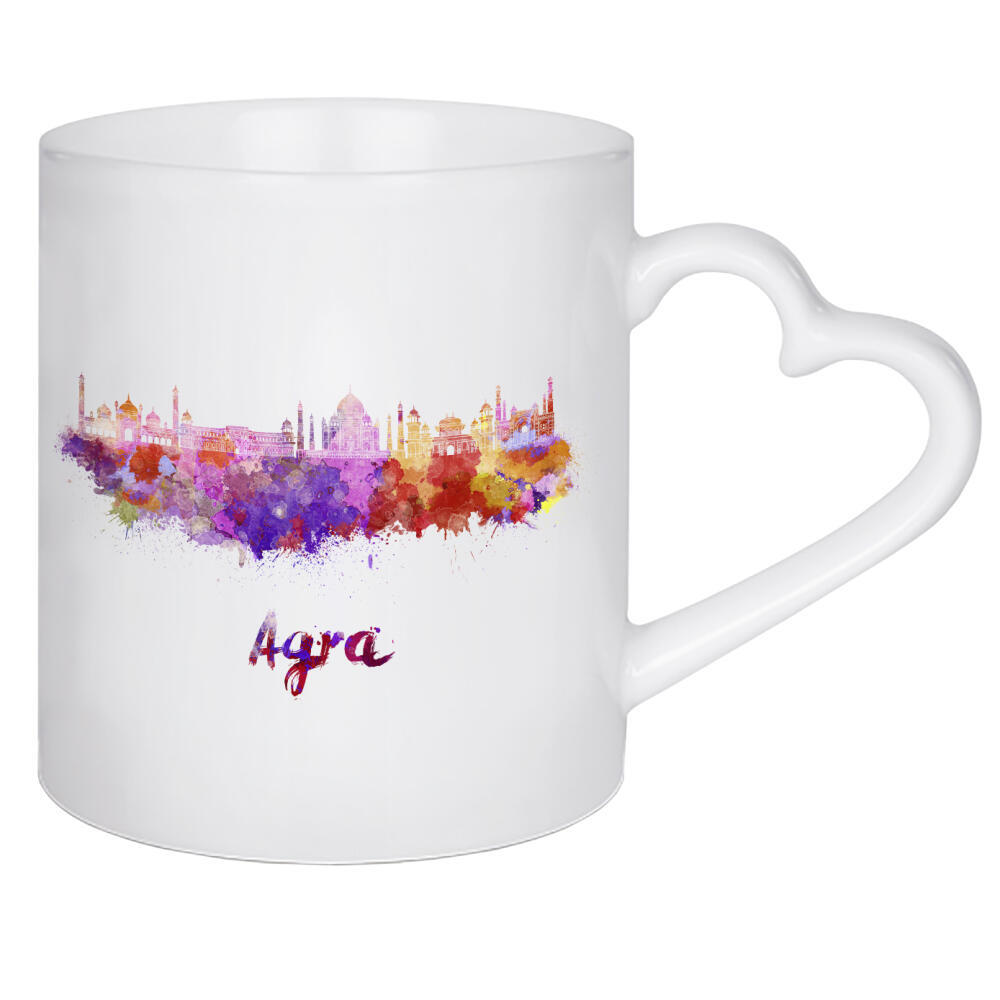 Herztasse "AGRA skyline in watercolor-b" artboxONE - Städte,Reise,Architektur