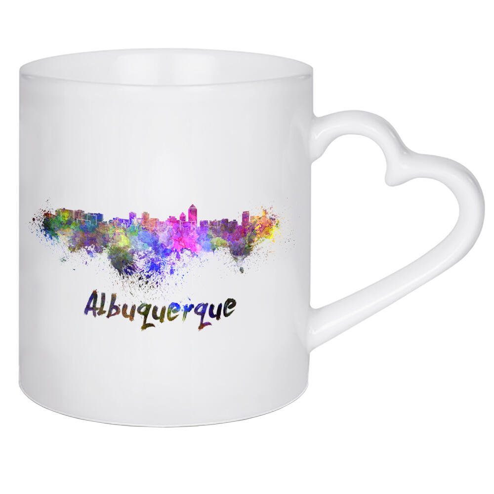 Herztasse "ALBUQUERQUE skyline -b" artboxONE - Städte,Reise,Abstrakt - Skyline,Color,Monuments,Travel,Tourism,Panoramic,City,Famous,Albuquerque
