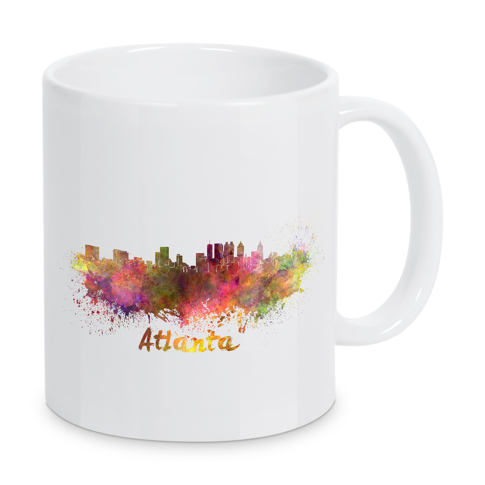 Tasse "ATLANTA Skyline in watercolor-b" artboxONE - Städte,Reise,Abstrakt,Architektur