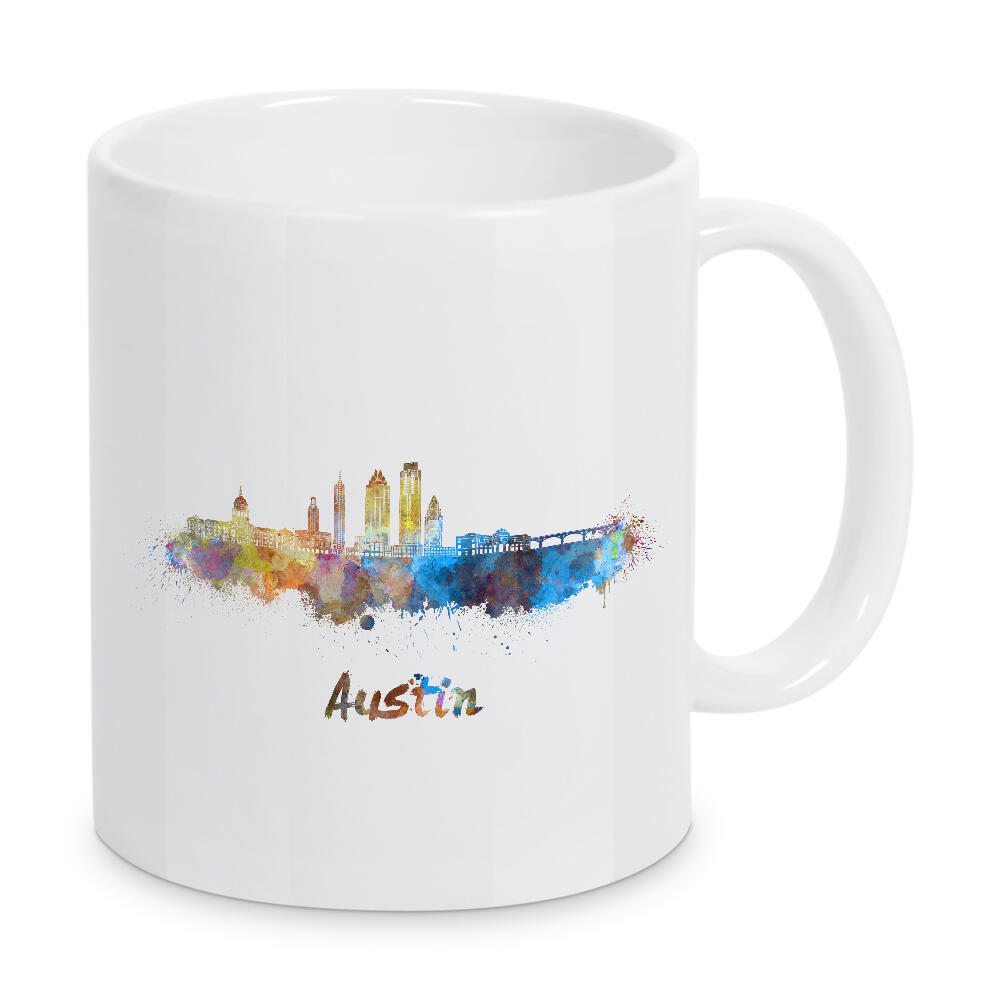 Tasse "AUSTIN Skyline in watercolor-b" artboxONE - Städte,Reise,Abstrakt,Architektur