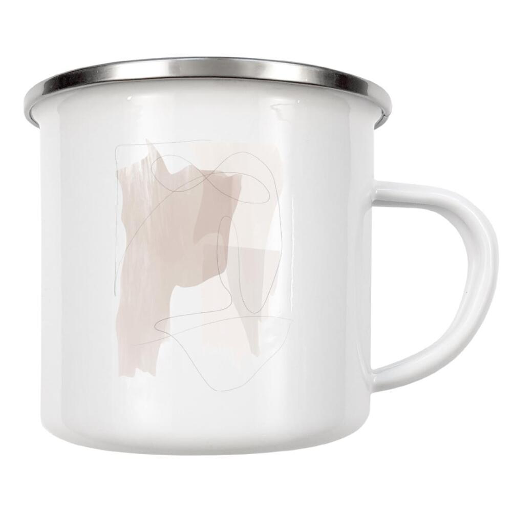 Emaille Tasse "Abstract Beige" artboxONE - Abstrakt - Abstract,Modern decor,Minimalist,Abstrakt,Minimal,Minimalismus,Color,Lines,Linien