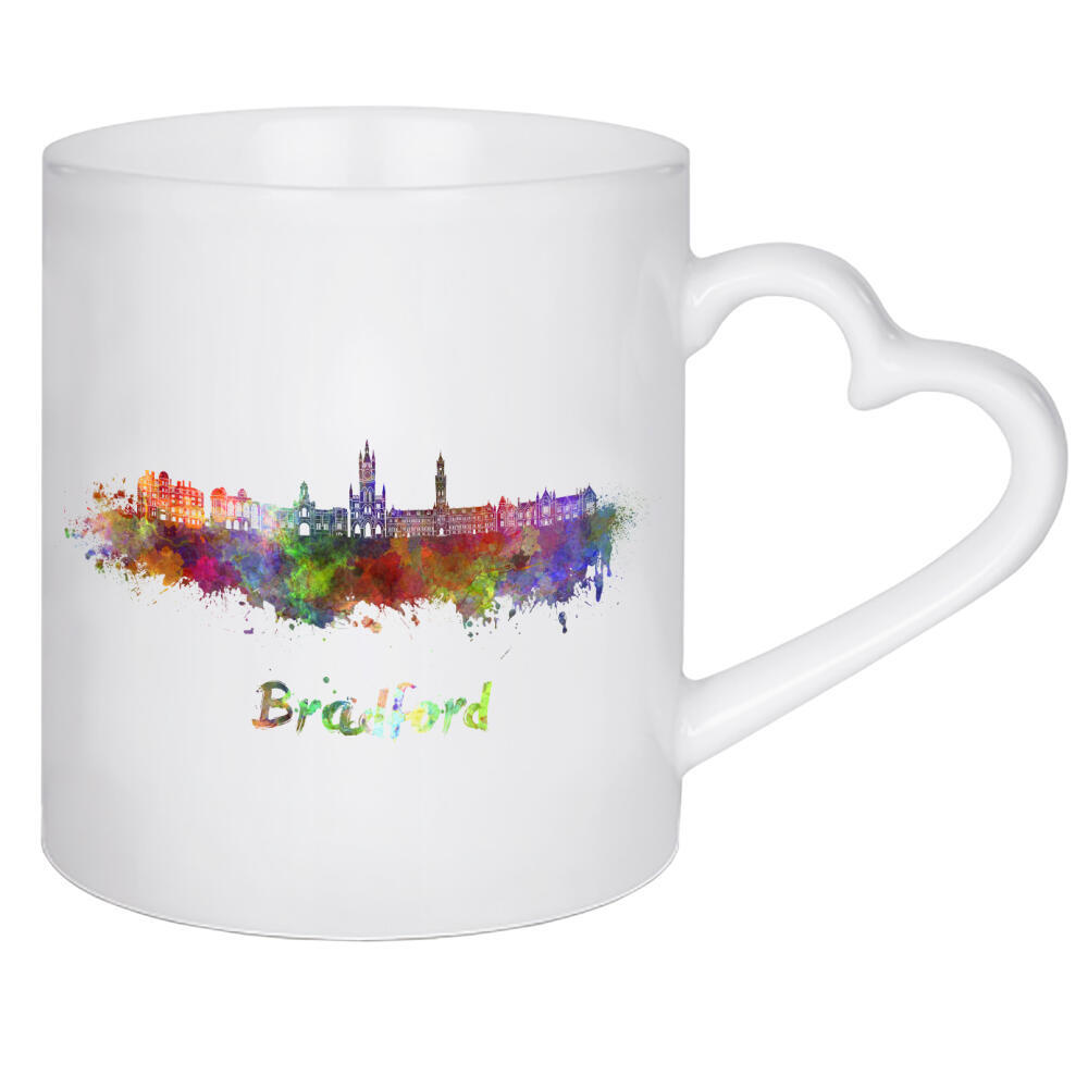 Herztasse "BRADFORD skyline in watercolor-b" artboxONE - Städte,Reise,Abstrakt,Architektur