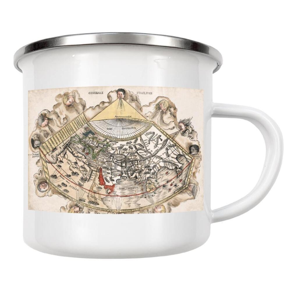 Emaille Tasse "Ptholemei old map" artboxONE - Reise,Kartografie