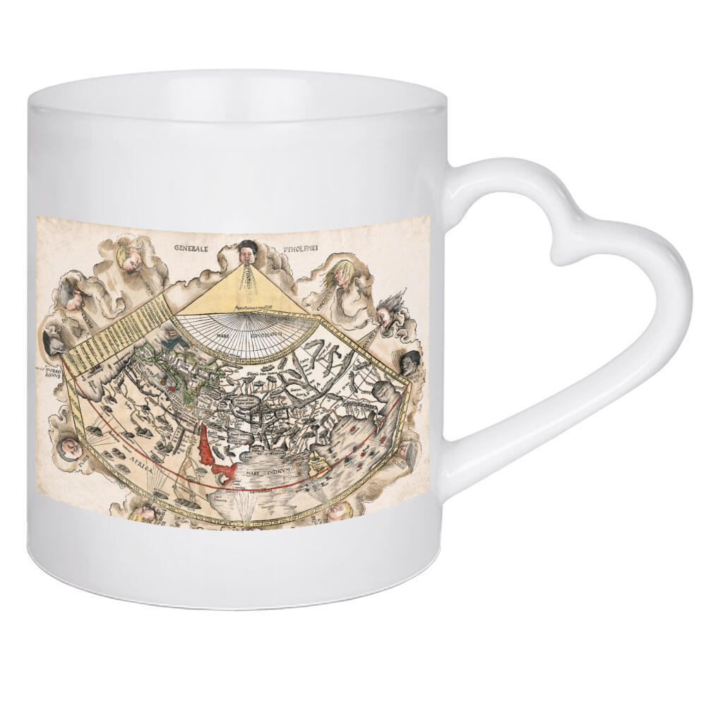 Herztasse "Ptholemei old map" artboxONE - Reise,Kartografie