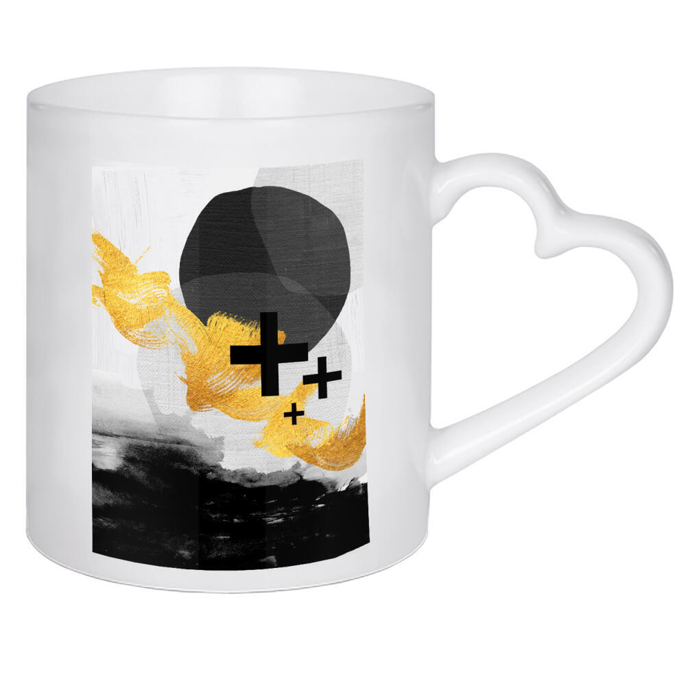 Herztasse "Black and Gold Abstract" artboxONE - Abstrakt,Schwarzweiß