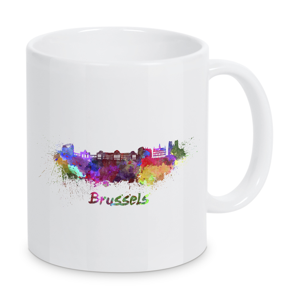 Tasse "BRUSSELS skyline in watercolor-b" artboxONE - Städte,Reise,Abstrakt,Architektur