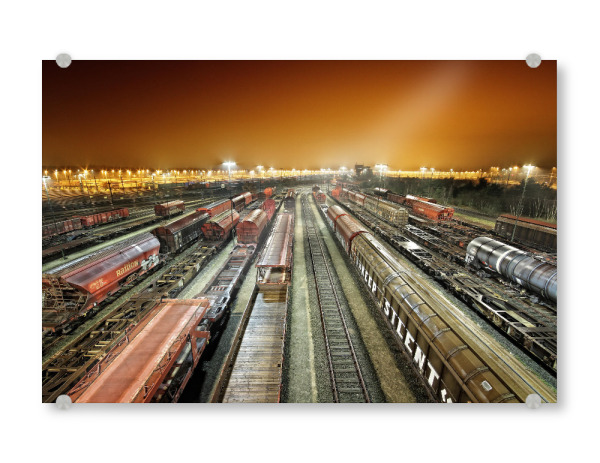 Acrylglasbild "Maschen" artboxONE - Streetart - Züge,Trains,Schienen,Tracks