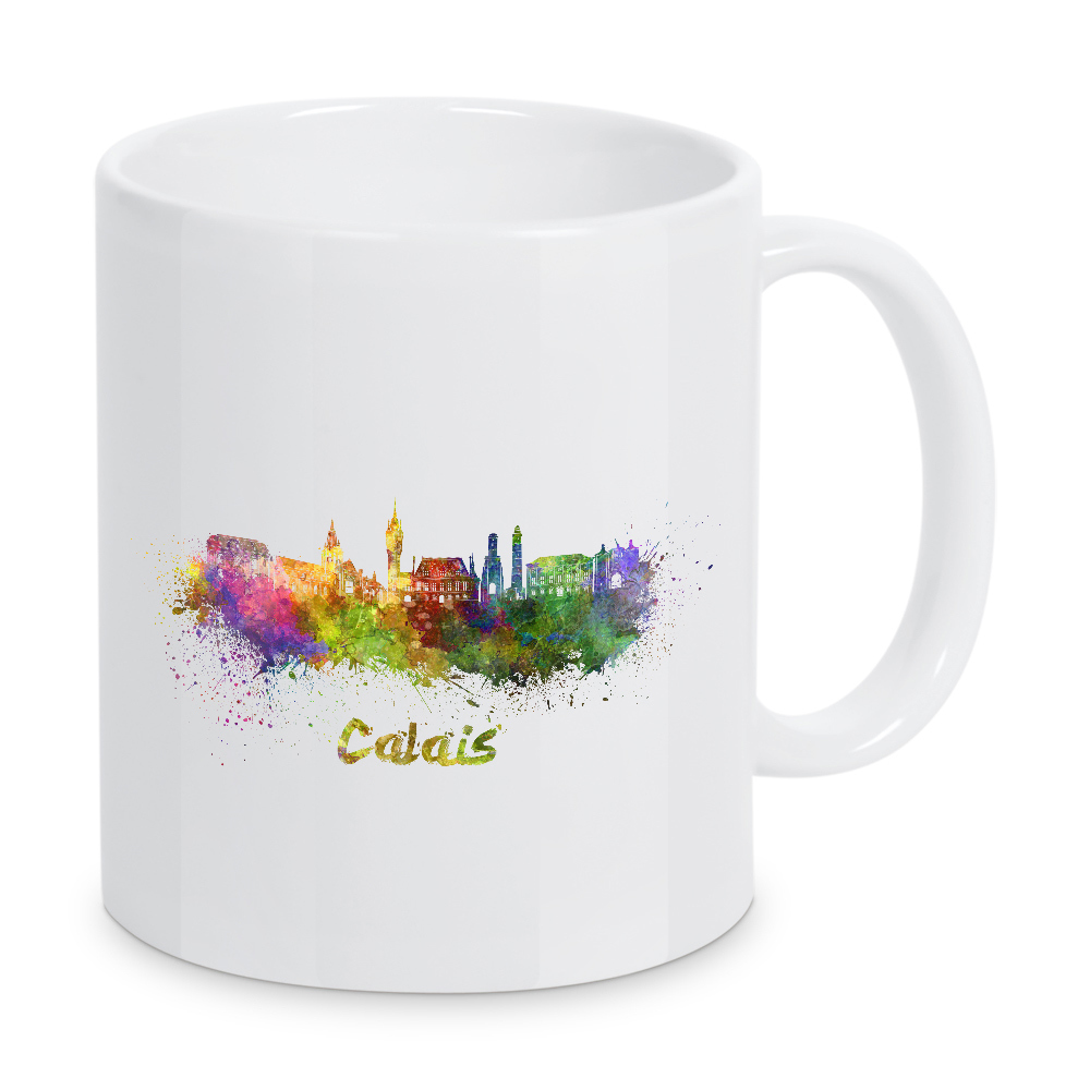 Tasse "CALAIS skyline in watercolor-b" artboxONE - Städte,Reise,Abstrakt,Architektur