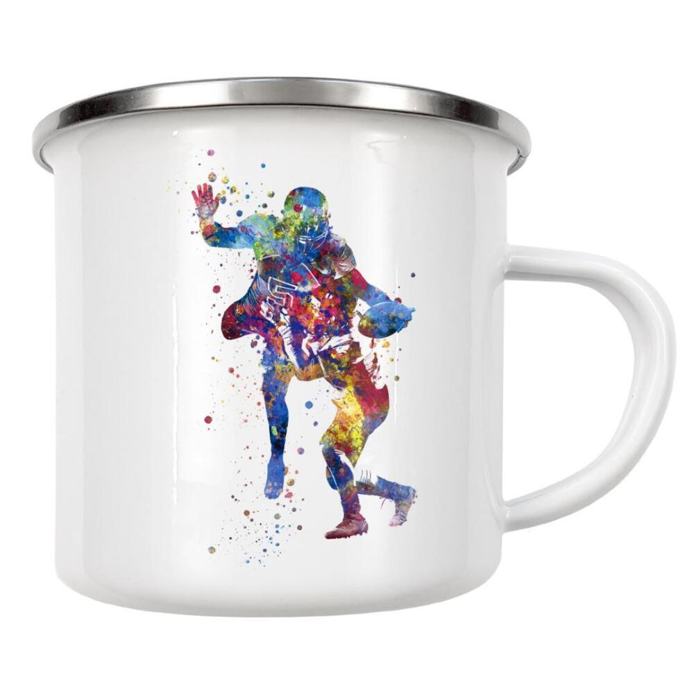 Emaille Tasse "American football players-d" artboxONE - Abstrakt,Sport,Sport / Fußball