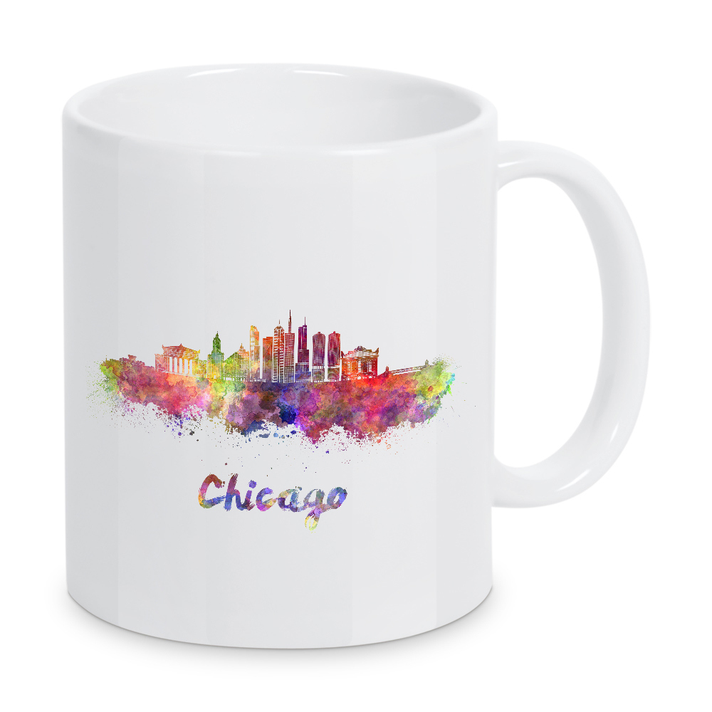 Tasse "CHICAGO skyline in watercolor-c" artboxONE - Städte,Reise,Abstrakt,Architektur