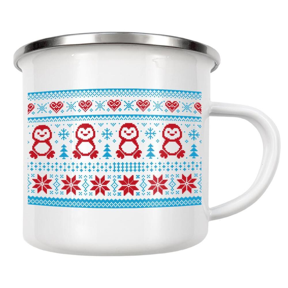 Emaille Tasse "Sweet little Penguins" artboxONE - Für Kinder,Tiere,Weihnachten