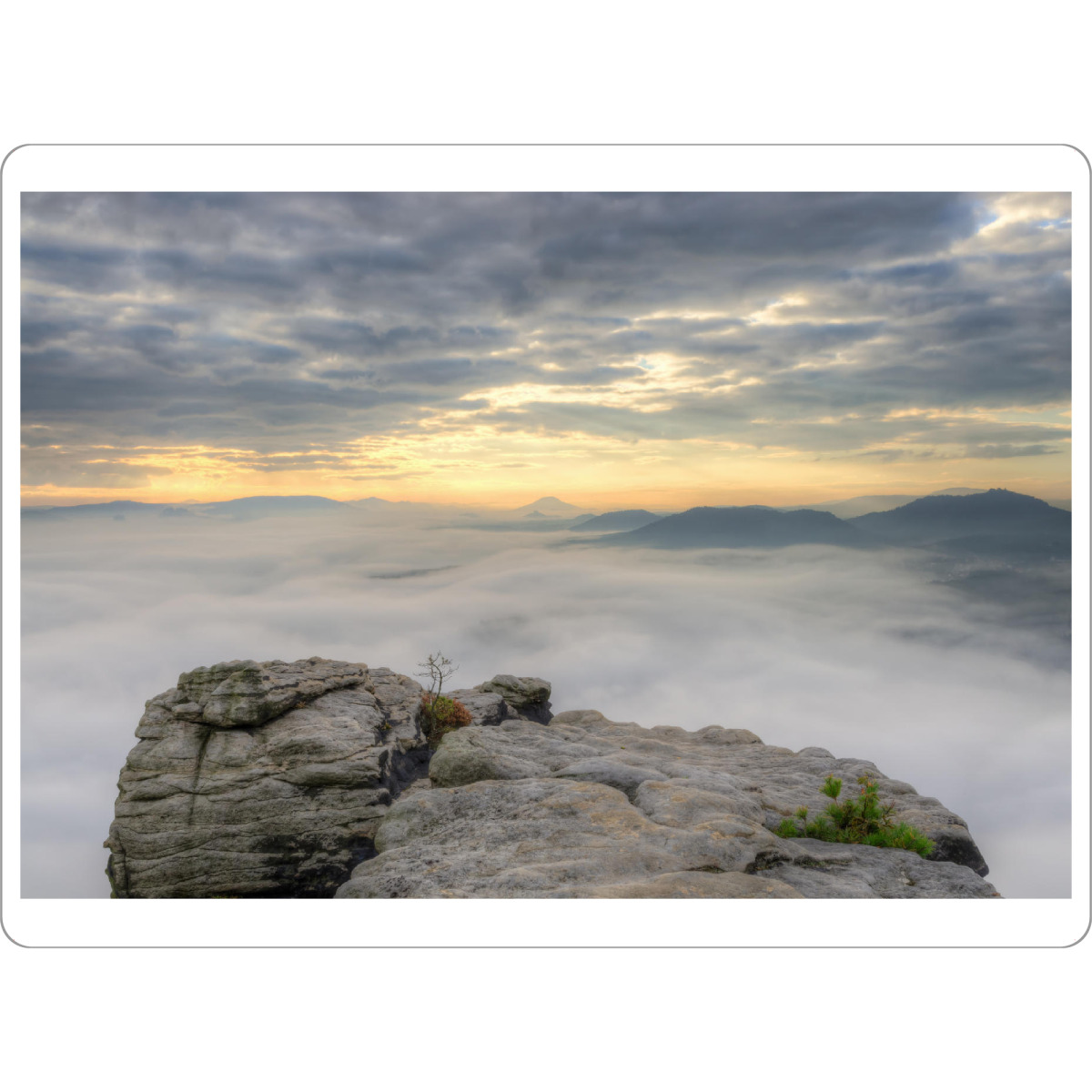 Tischset "Elbsandsteingebirge Nebelmeer" artboxONE - Natur,Reise - Fels,Rock,View,Ausblick,Sky,Himmel - Bild Fels