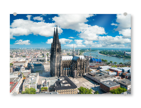 Acrylglasbild "Kölner Dom Bird's Eye View" artboxONE - Städte / Köln - Stadt,Köln,Dom,Luftaufnahme