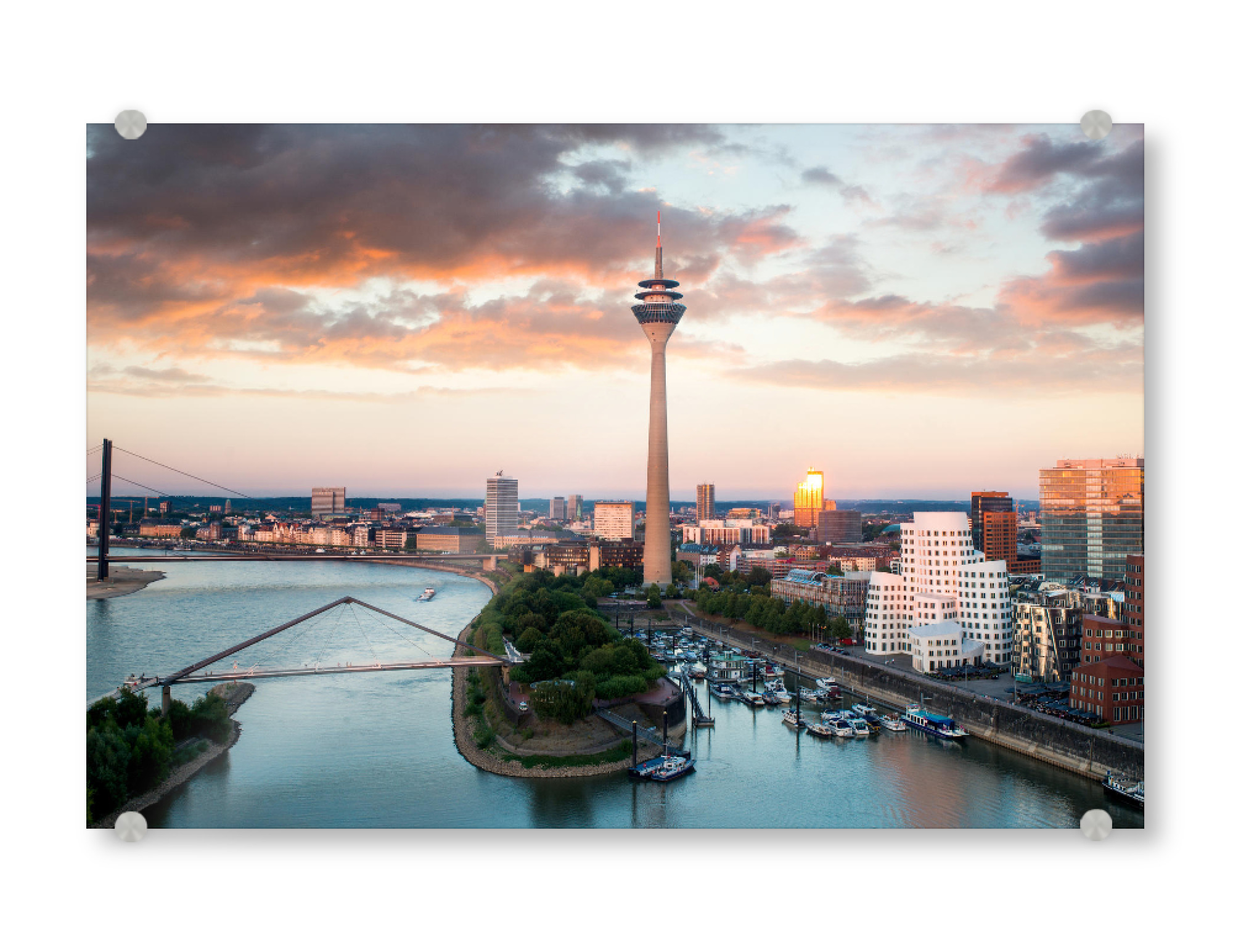 Acrylglasbild "Düsseldorf Medienhafen 3" artboxONE - Städte / Düsseldorf - Stadt,Düsseldorf,Luftaufnahme