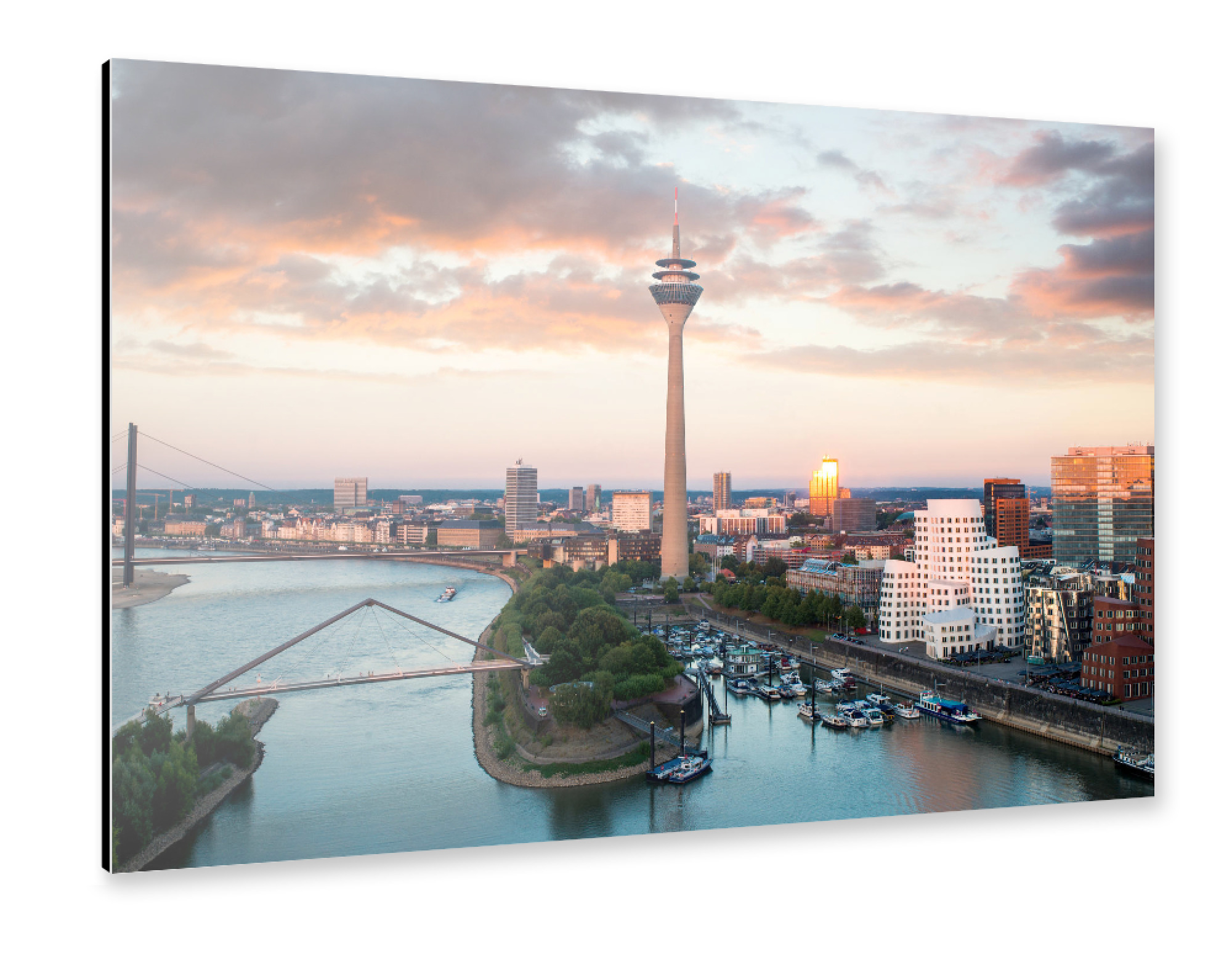 Alu-Dibond "Düsseldorf Medienhafen 3" 75x50 cm artboxONE