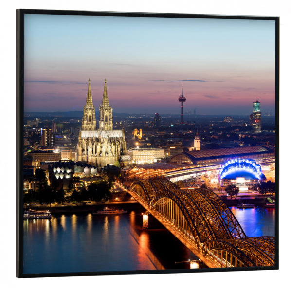 Poster mit schwarzem Rahmen 30x30 cm "Köln Hauptbahnhof Panorama" artboxONE - Städte / Köln - Stadt,Köln