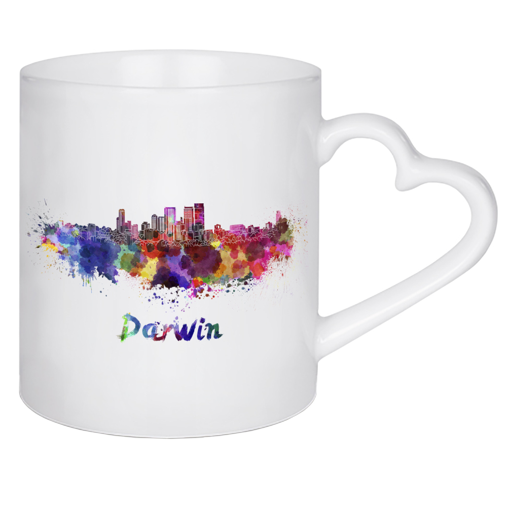 Herztasse "DARWIN skyline in watercolor-b" artboxONE - Städte,Abstrakt,Architektur