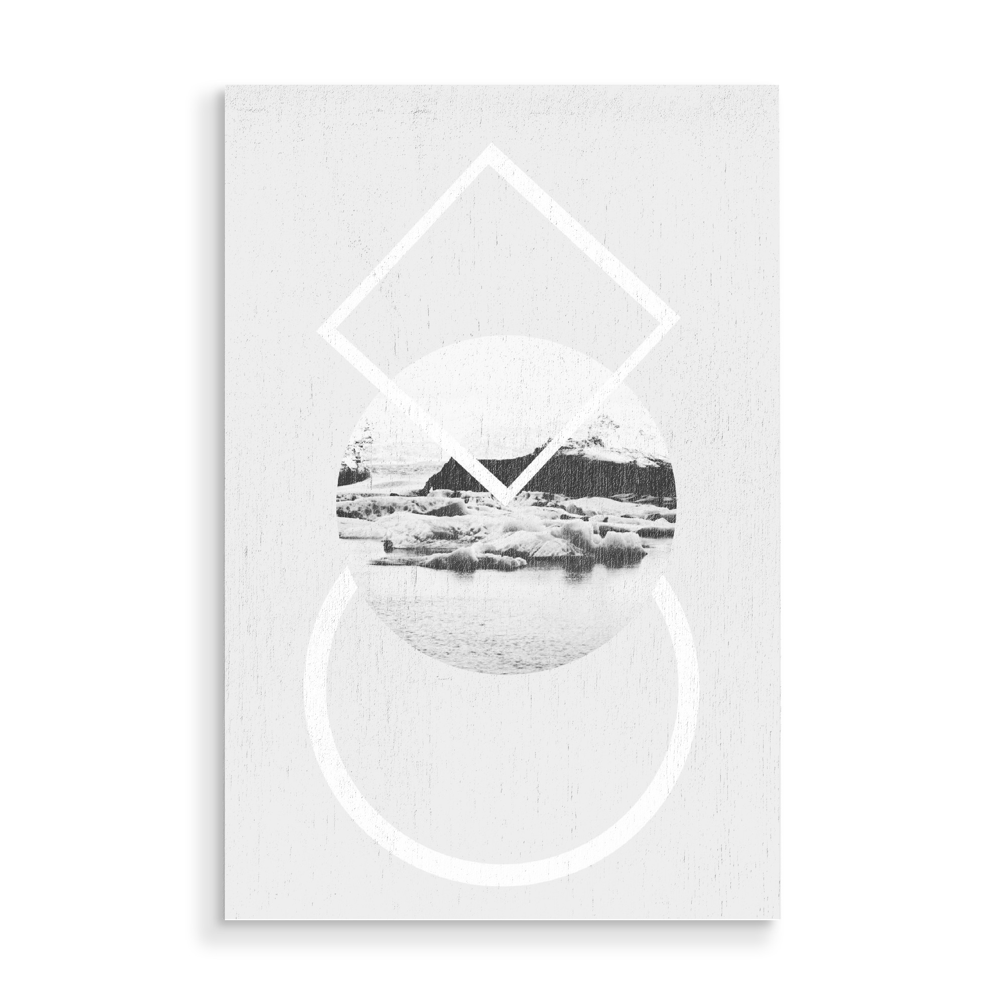Holzbild "The World" artboxONE - Reise,Schwarzweiß,Geometrie - Reise,Formen,Kreis